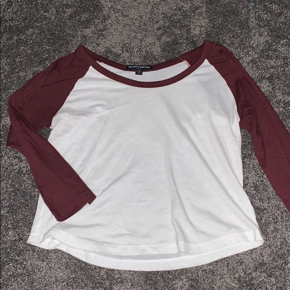quarter sleeve cropped baseball tee